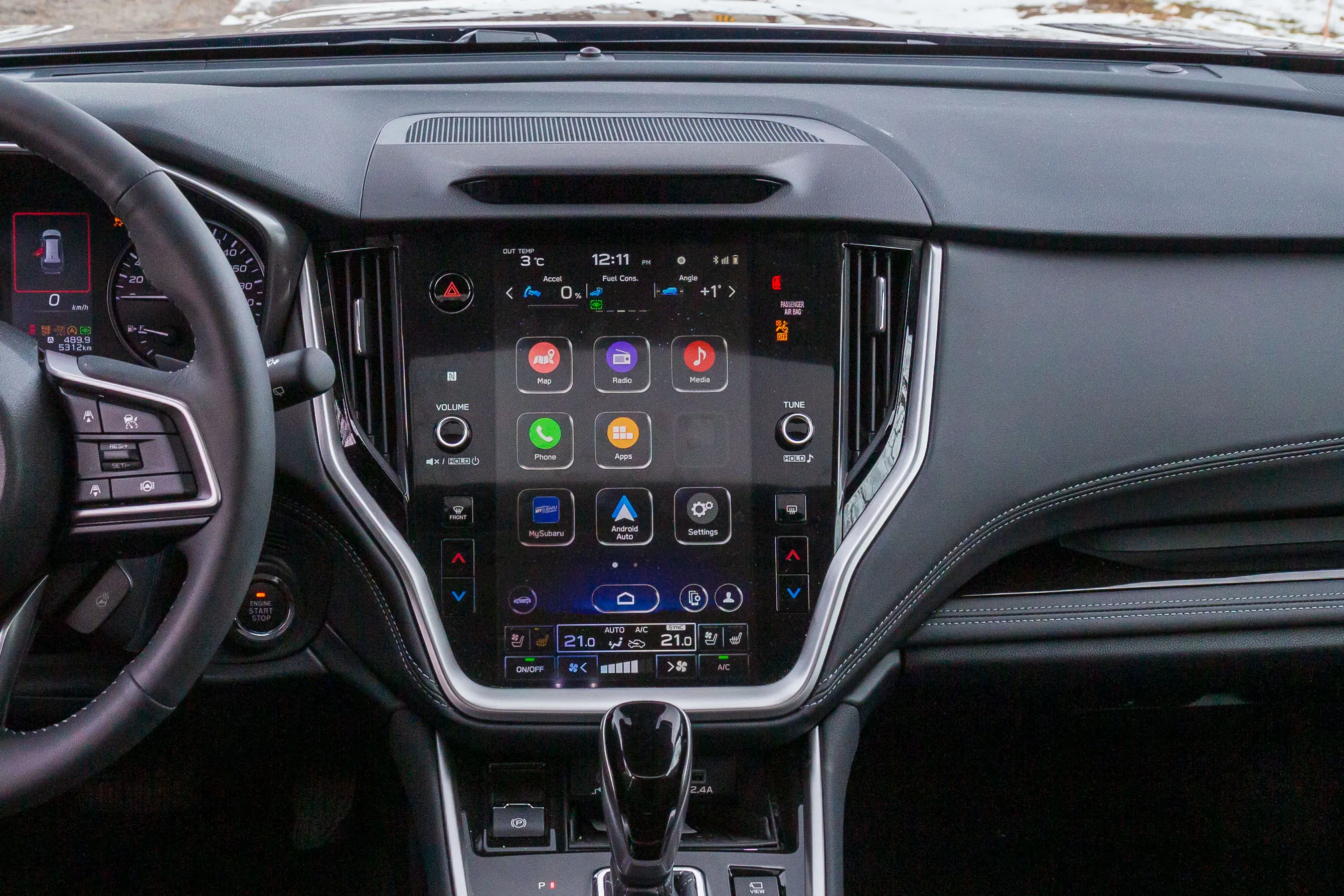 Subaru Outback review dash close-up of infotainment display