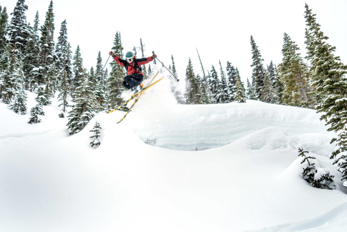 A skier in Bella Coola, British Columbia