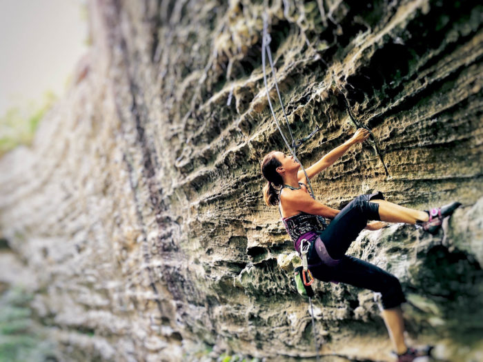 Sport climbing at the Red River Gorge