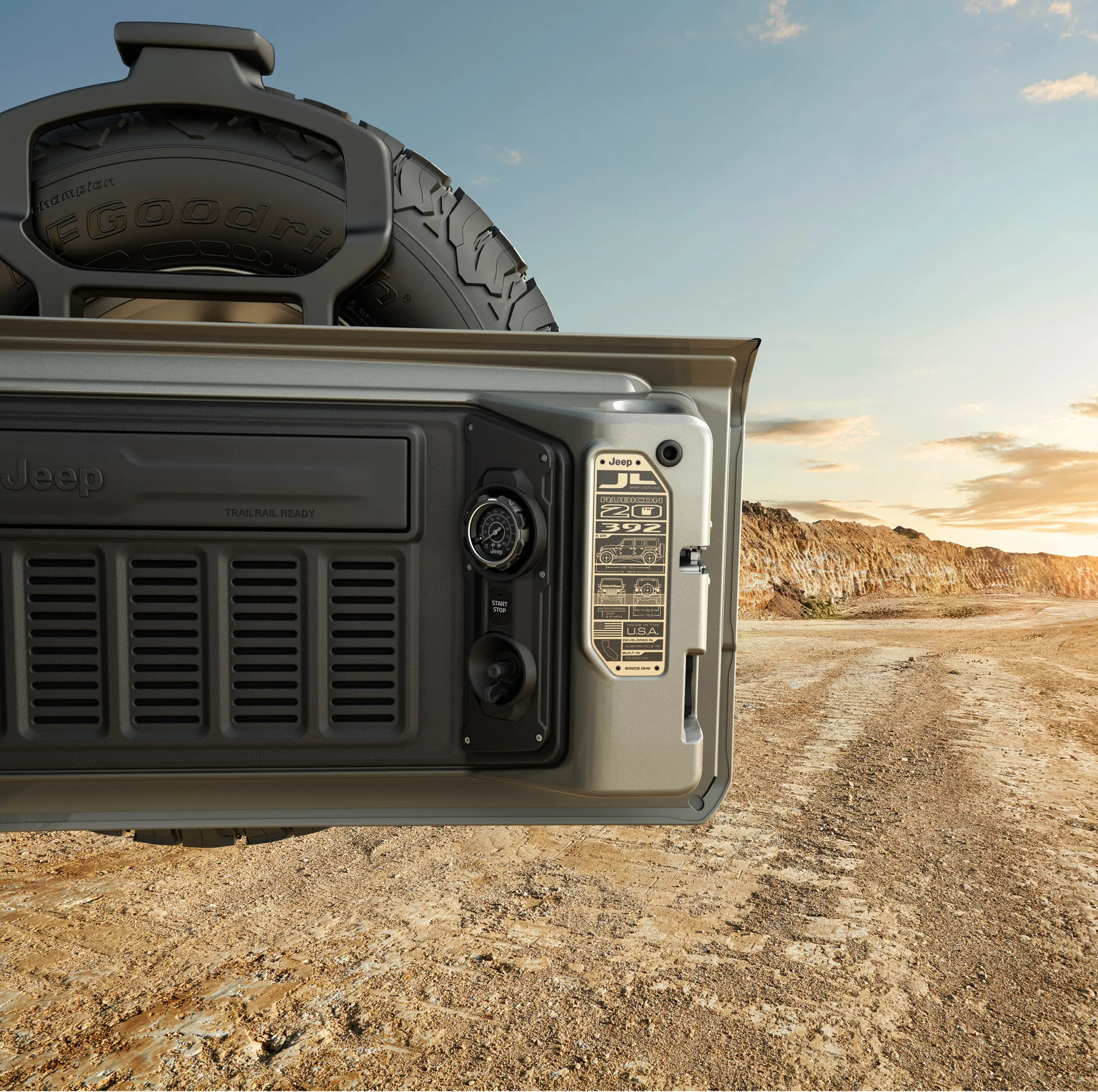 2023 Jeep Wrangler Rubicon 392 20th Anniversary Edition tailgate tire inflation