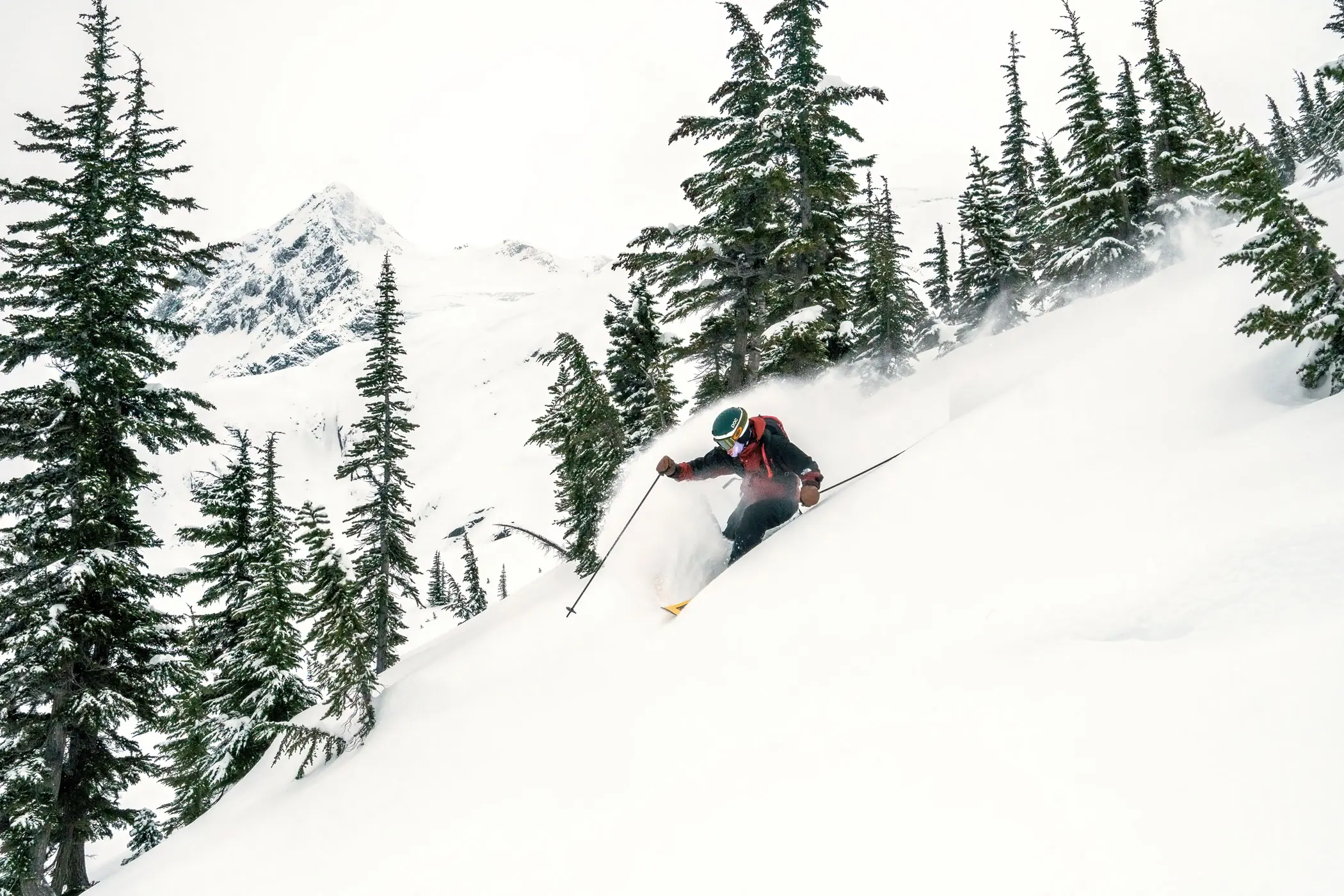Skier in Bella Coola, British Columbia