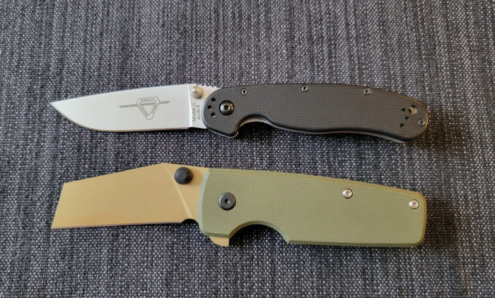 Ontario Epoch Knife side by side with another knife