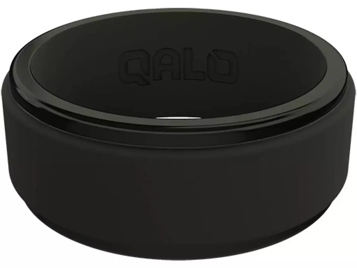 QALO Men's Polished Step Edge Silicone Ring