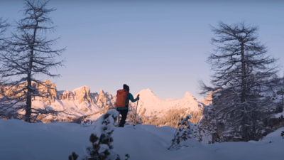 4 Freeriders Chase Powder in Italy’s Snowy Dolomites