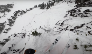 A skier atop Whistler's Air Jordan formation