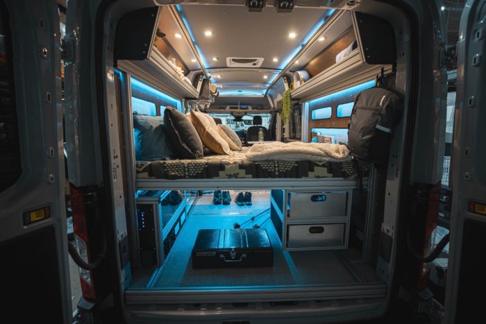 rear view of a vandoit camper van