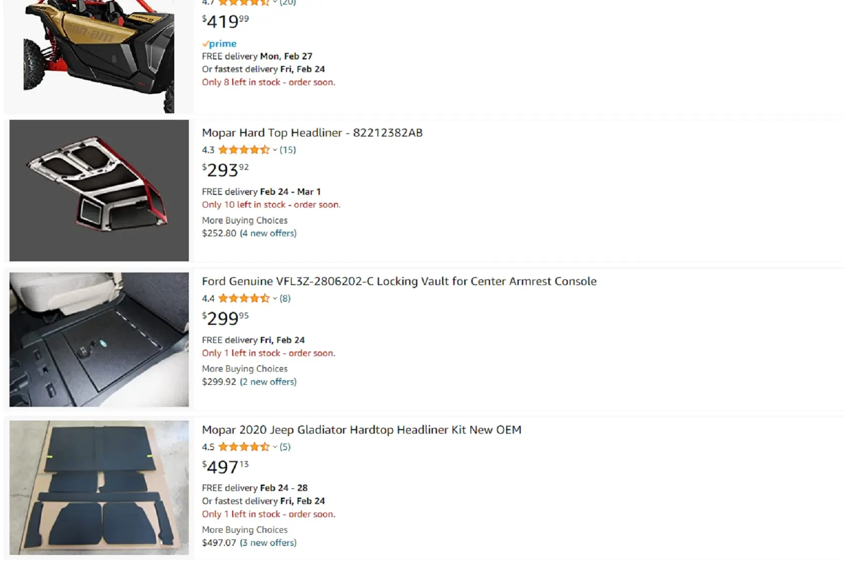 Amazon Garage OEM Parts