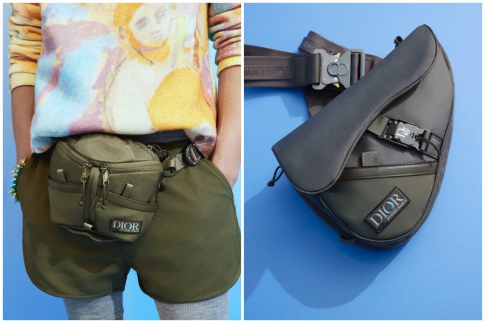 Dior x Mystery Ranch belt pouch and saddle bag in green