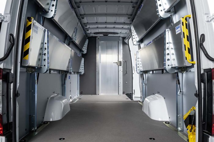 A rear view of the new Mercedes-Benz eSprinter