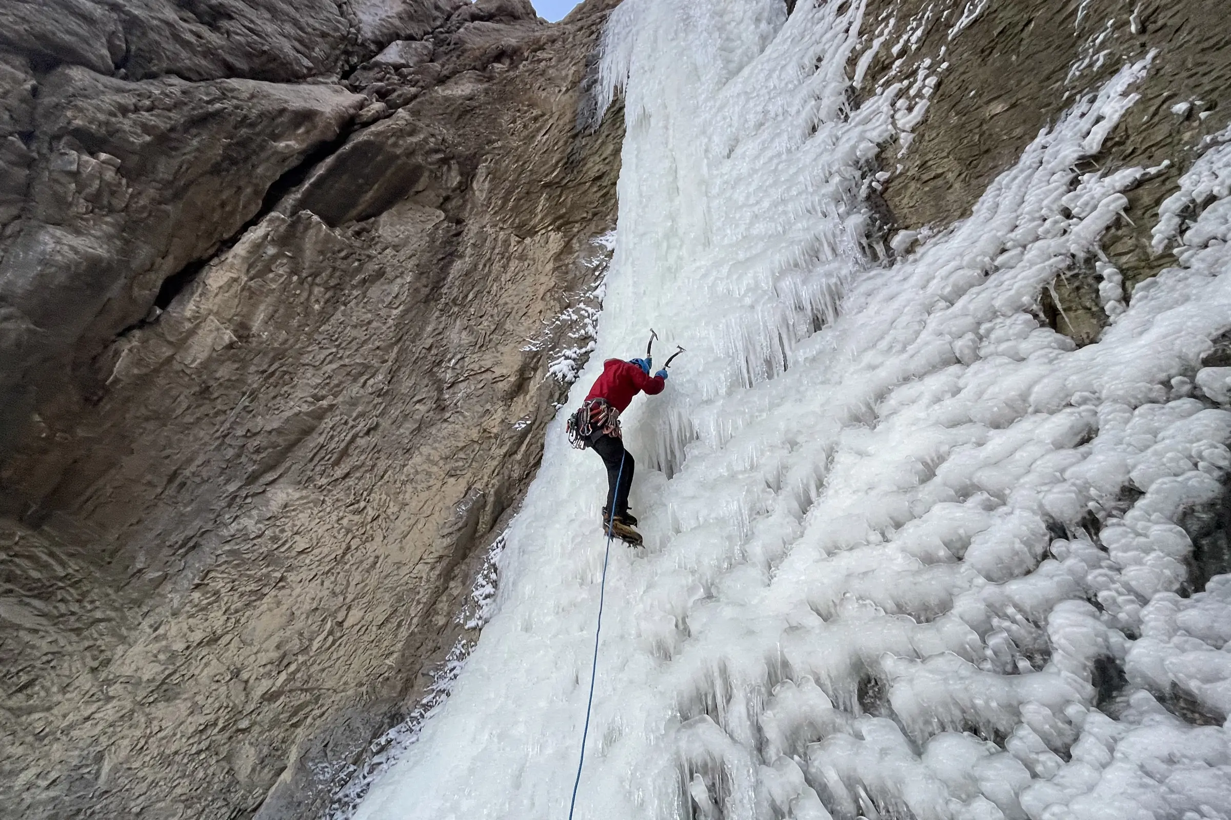 Ice climbing on the Sterling Nano 8.9 XEROS rope