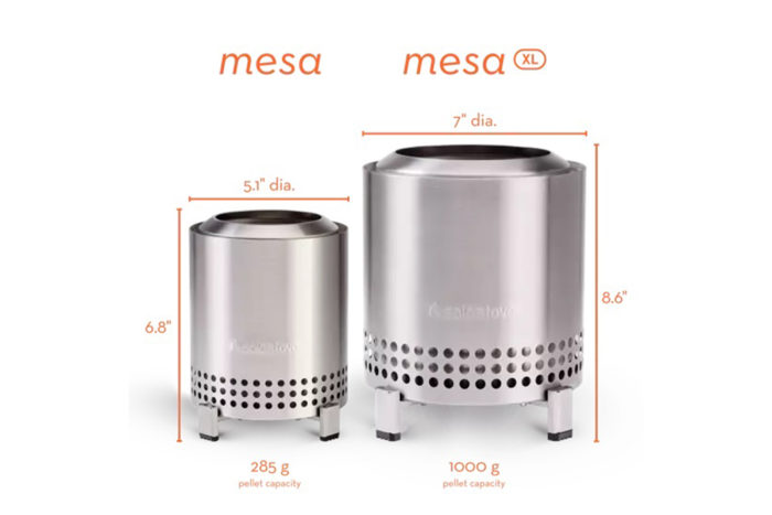 Solo Stove Mesa versus Mesa XL tabletop fire pits