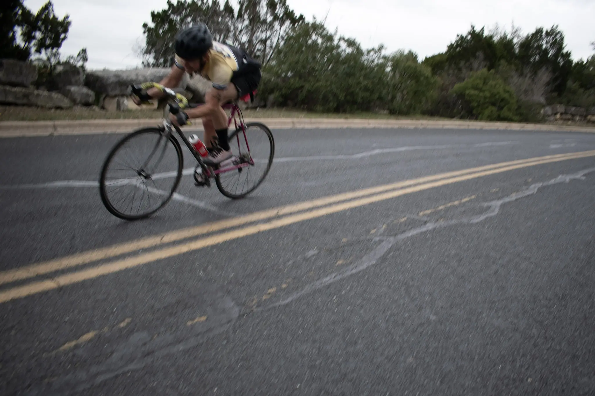 The author riding on a descent