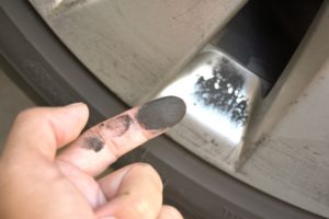 brake dust on finger