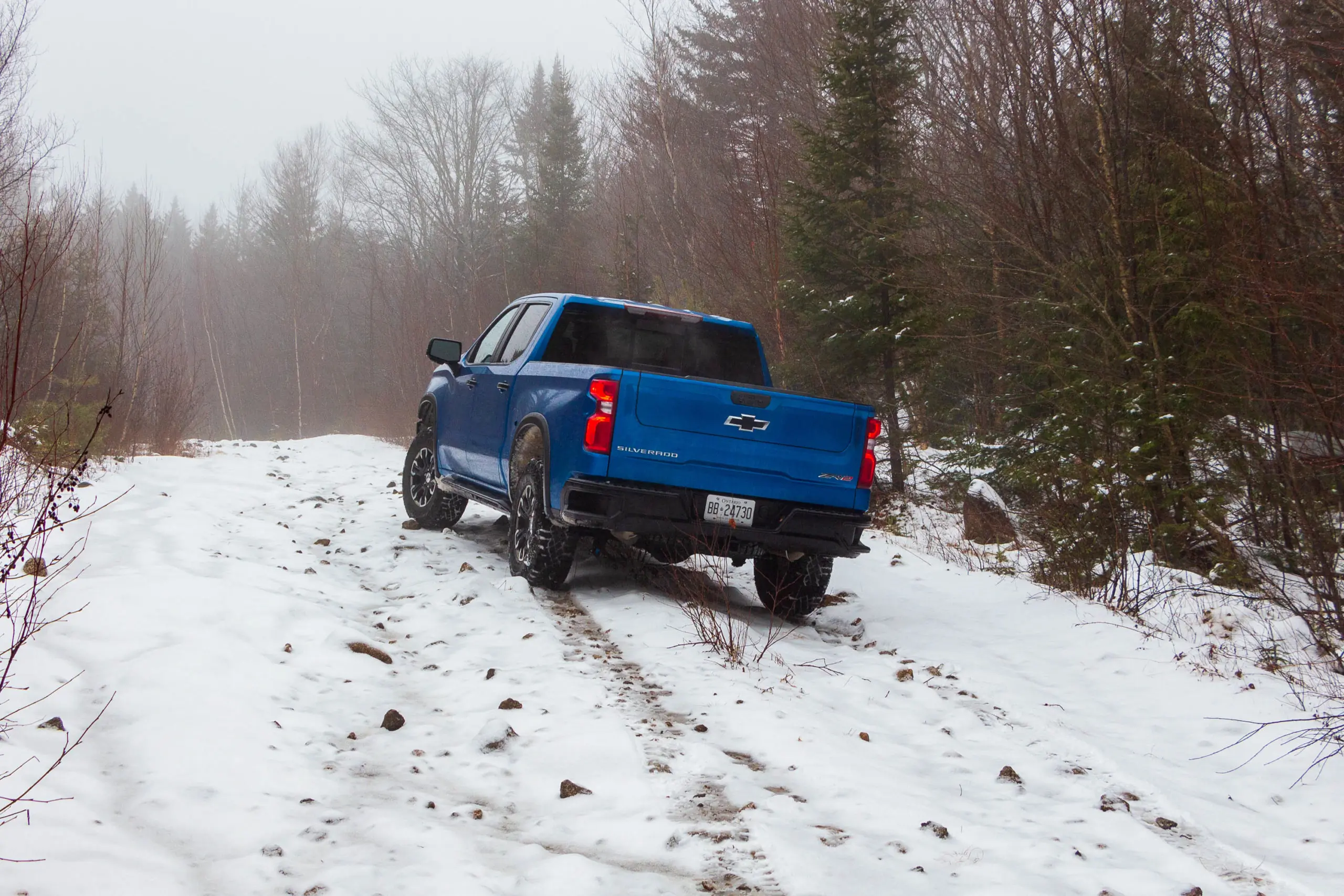 2023 Chevrolet Silverado 1500 ZR2 rear in snow
