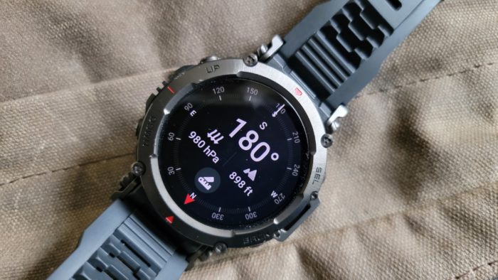 Amazfit T-Rex Ultra GPS review in mud close-up