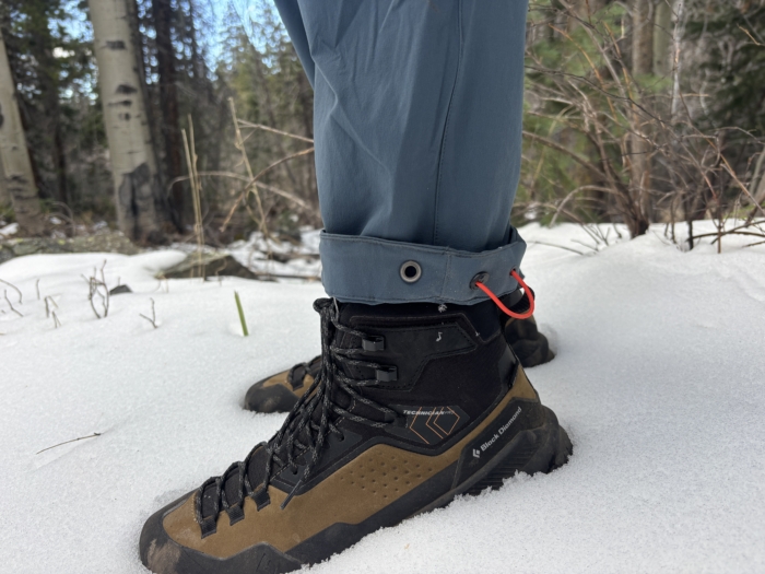 Black Diamond Alpine Light pants cuff for climbing