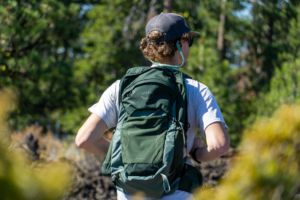 the author wearing the osprey talon 22 hikes in the north cascades of washington state