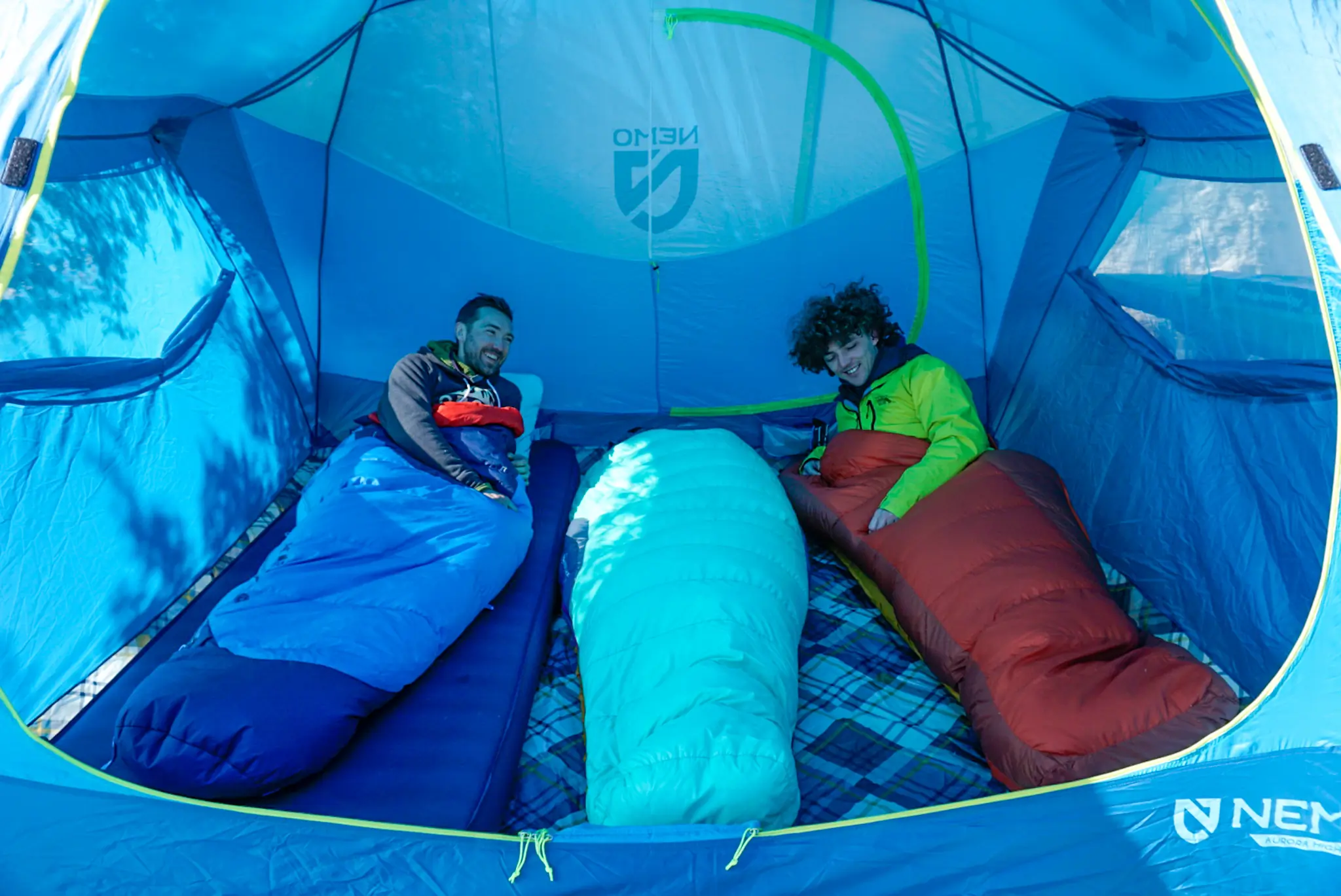 Campers Inside the NEMO Aurora Highrise Camping Tent