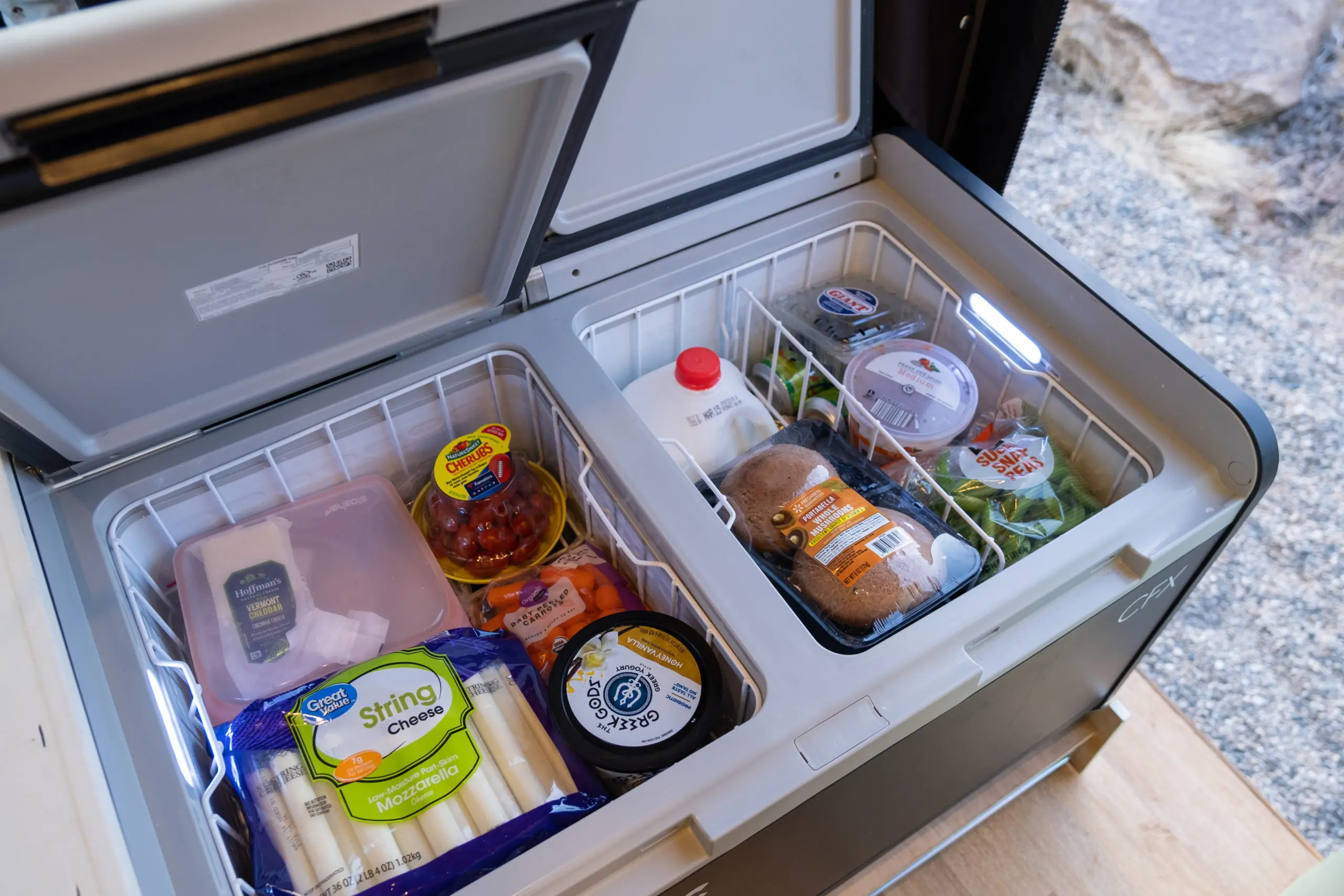 Dometic CFX DZ75 Electric Fridge Portable Cooler in a Campervan Favorite Van Life Gear