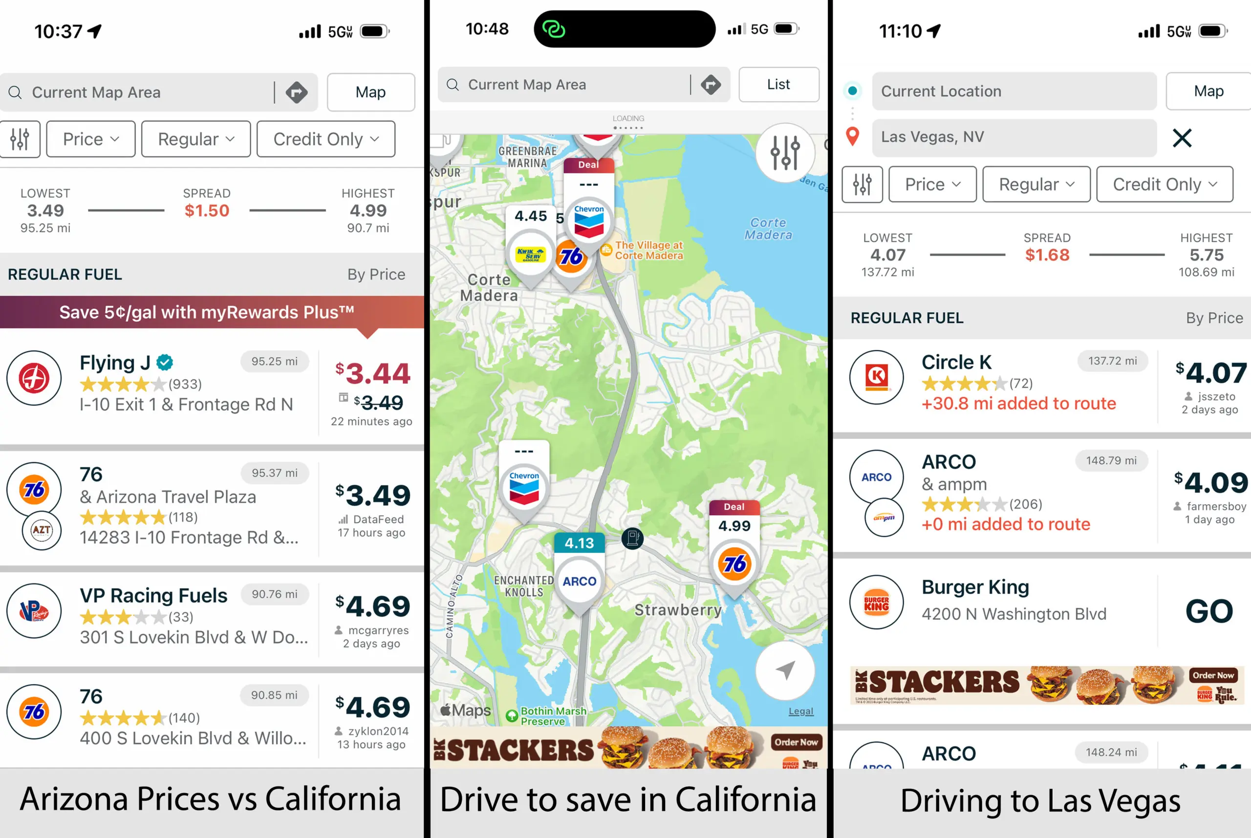 Gas Buddy Gas App Screenshots Collage