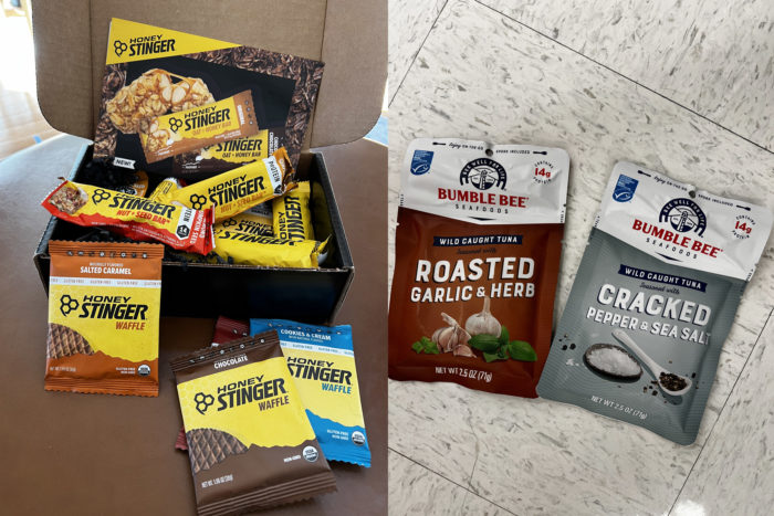 Honey Stinger and Bumble Bee trail snacks