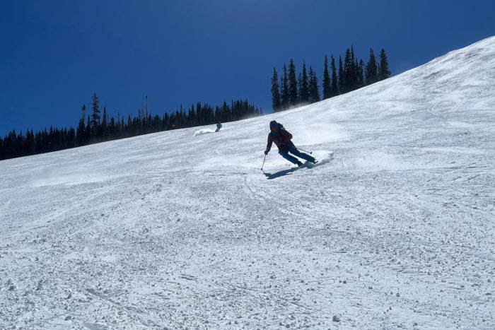 Skier descending a mountain