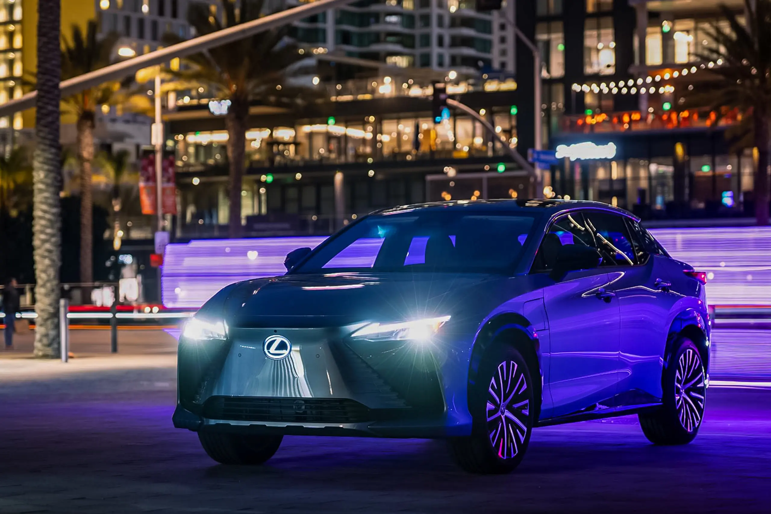 Lexus RZ 450e Review nighttime driving