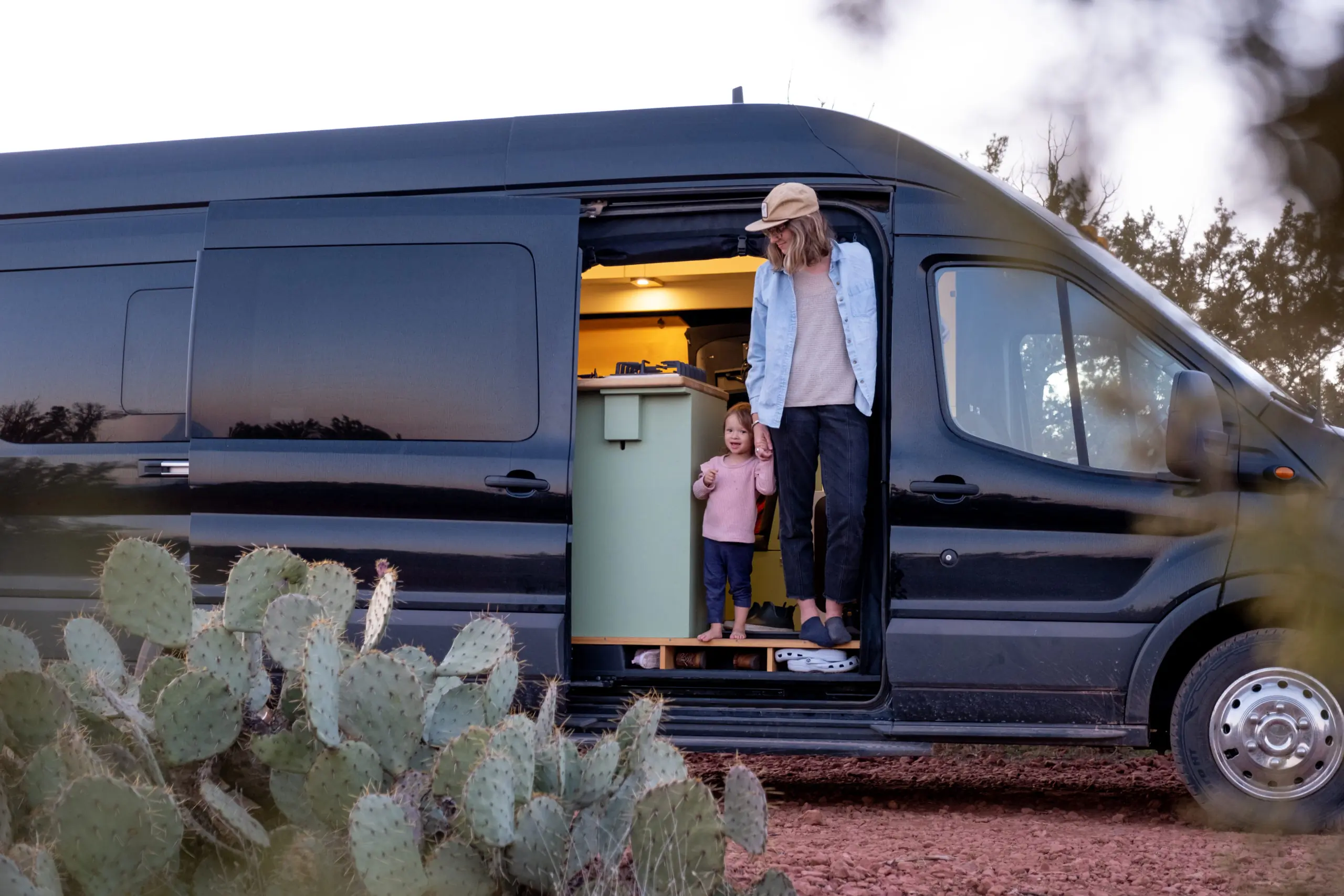 Mom and daugher in a Campervan Boondocking in Sedona, Arizona Favorite Van Life Gear