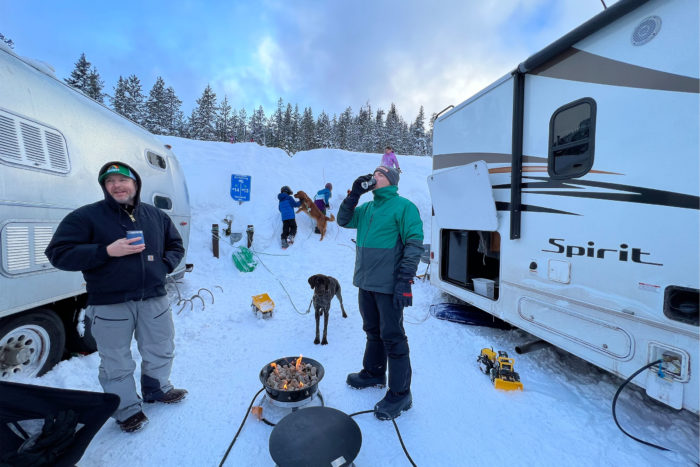 RV camping at a ski resort