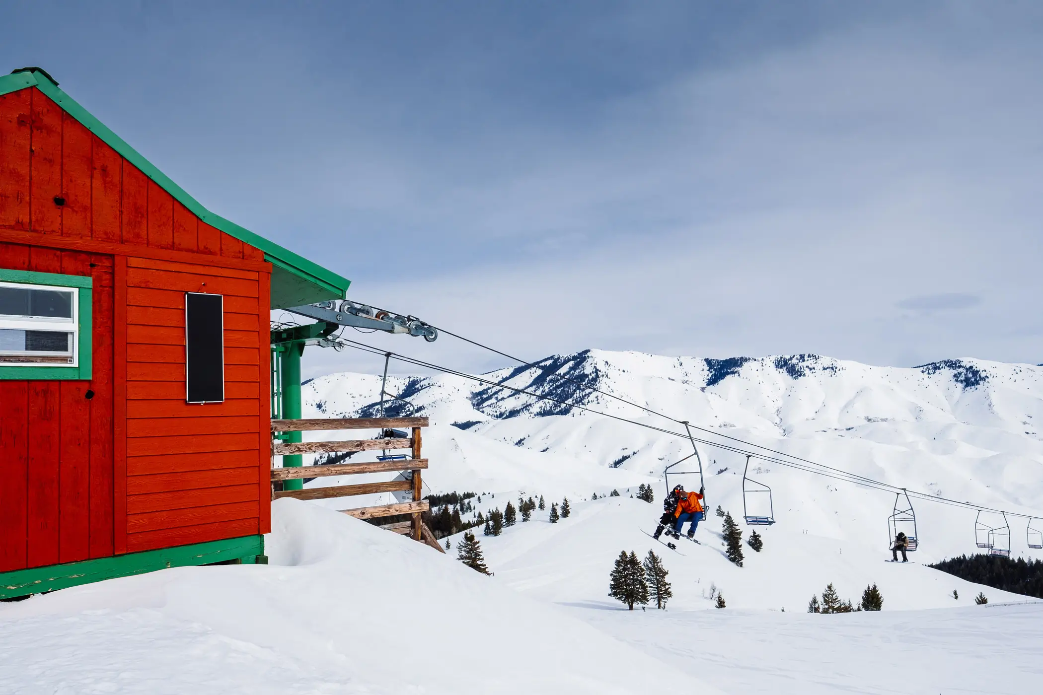 A 2-seater lift at Soldier Mountain Ski Area