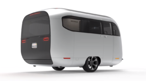 rendering of the porsche x airstream concept travel trailer
