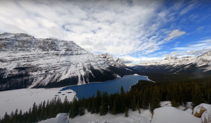 a snowy mountain landscape