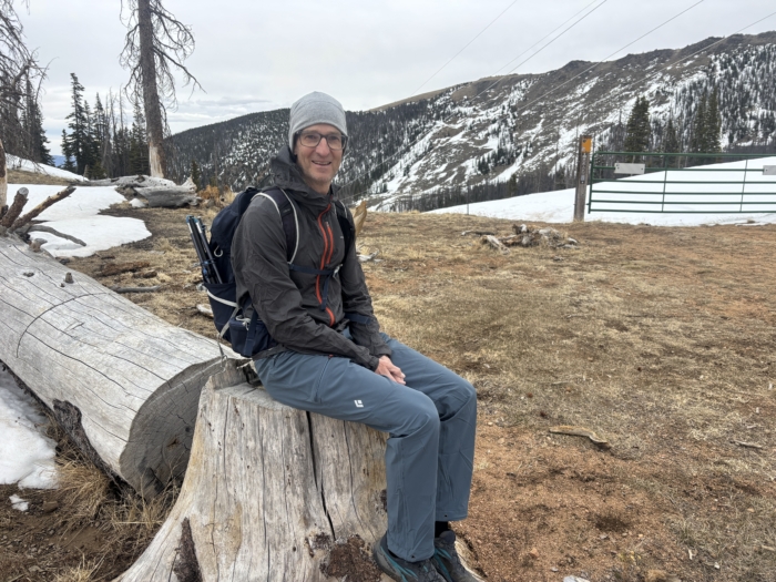 Black Diamond Alpine Light pants testing while climbing
