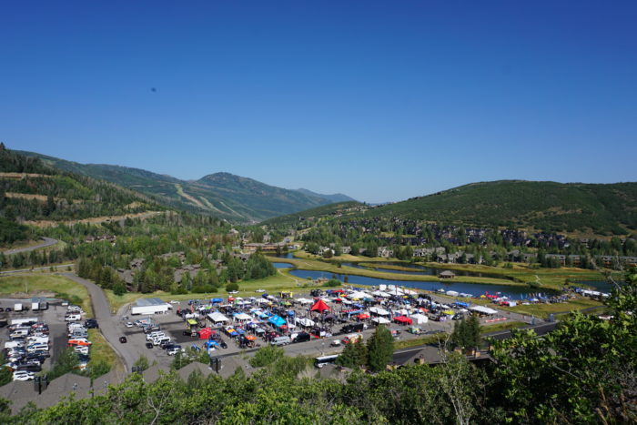 the big gear show tents in the green mountains near Salt Lake City, Utah