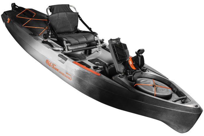 The Old Town Sportsman PDL 120 in the limited edition Grey Ghost colorway against a white background