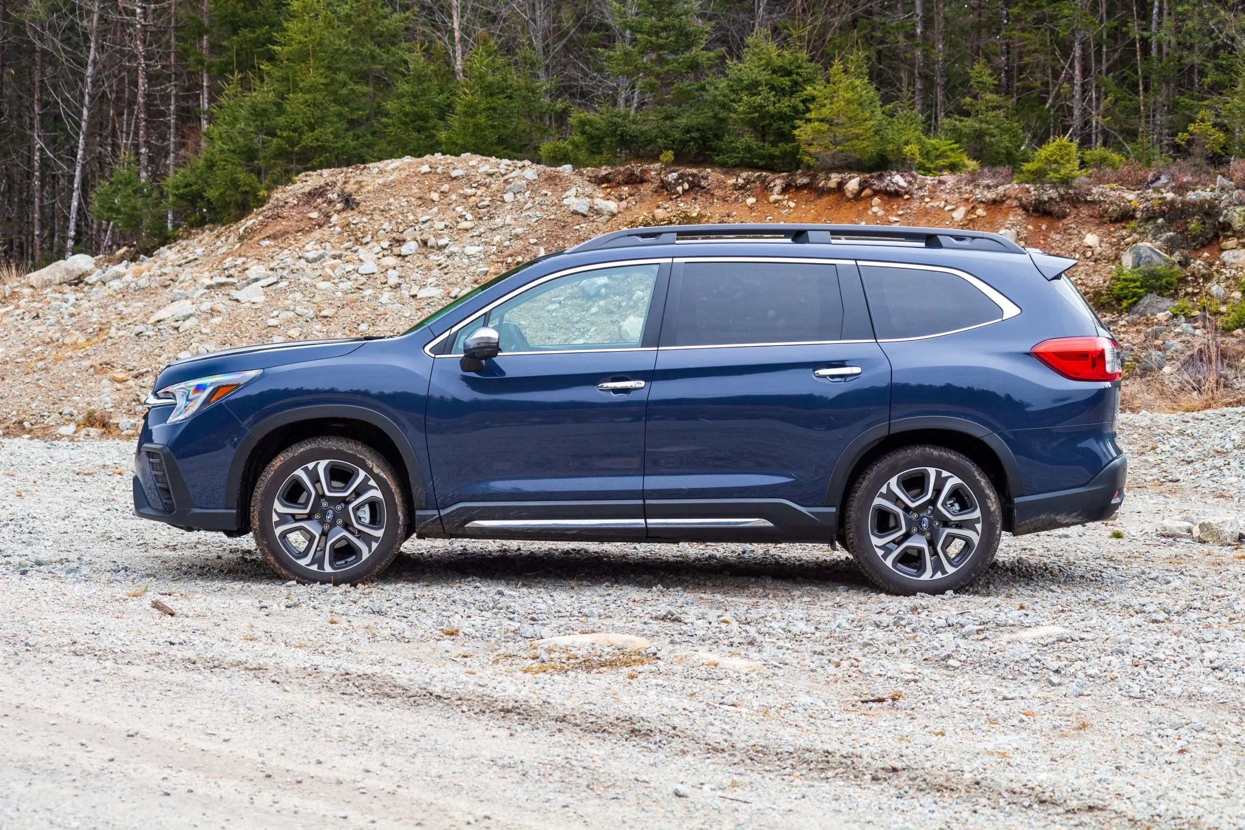 2023 Subaru Ascent Review exterior side view on off-road trail