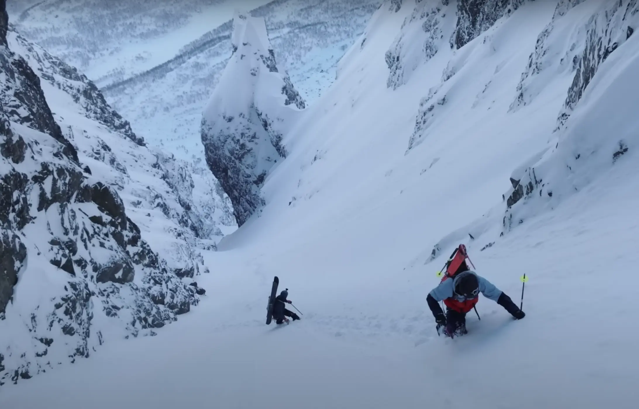 Boat, Bootpack, Sufferfest: Schirmer Crew Skis ‘Near-Vertical’ 800m Line in Fjords