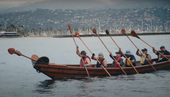 Crossing to the Channel Islands in a canoe tomol; (photo/Patagonia)