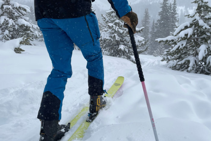 Black Diamond Hybrid Collection Dawn Patrol layering system in use; (photo/Bergen Tjossem)