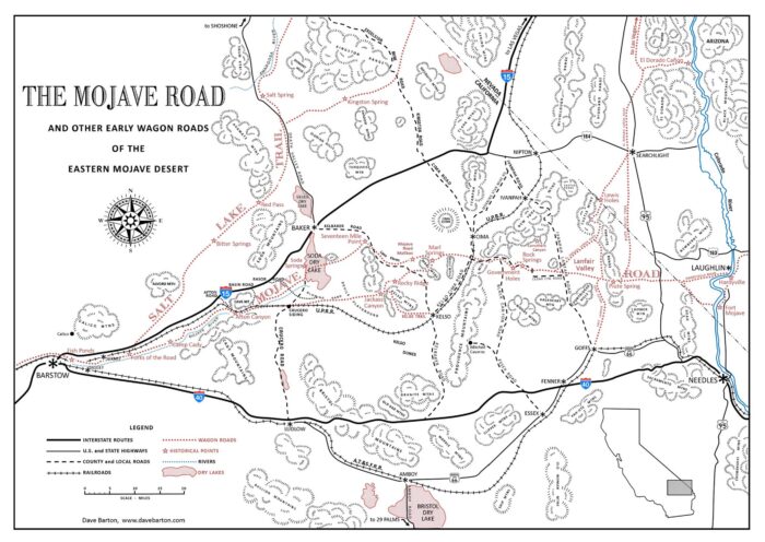 The Mojave Road map (credit: Dave Barton)
