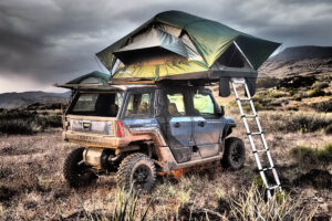 2024 polaris xpedition adv 5 northstar outfitted with roofrack, rooftop tent