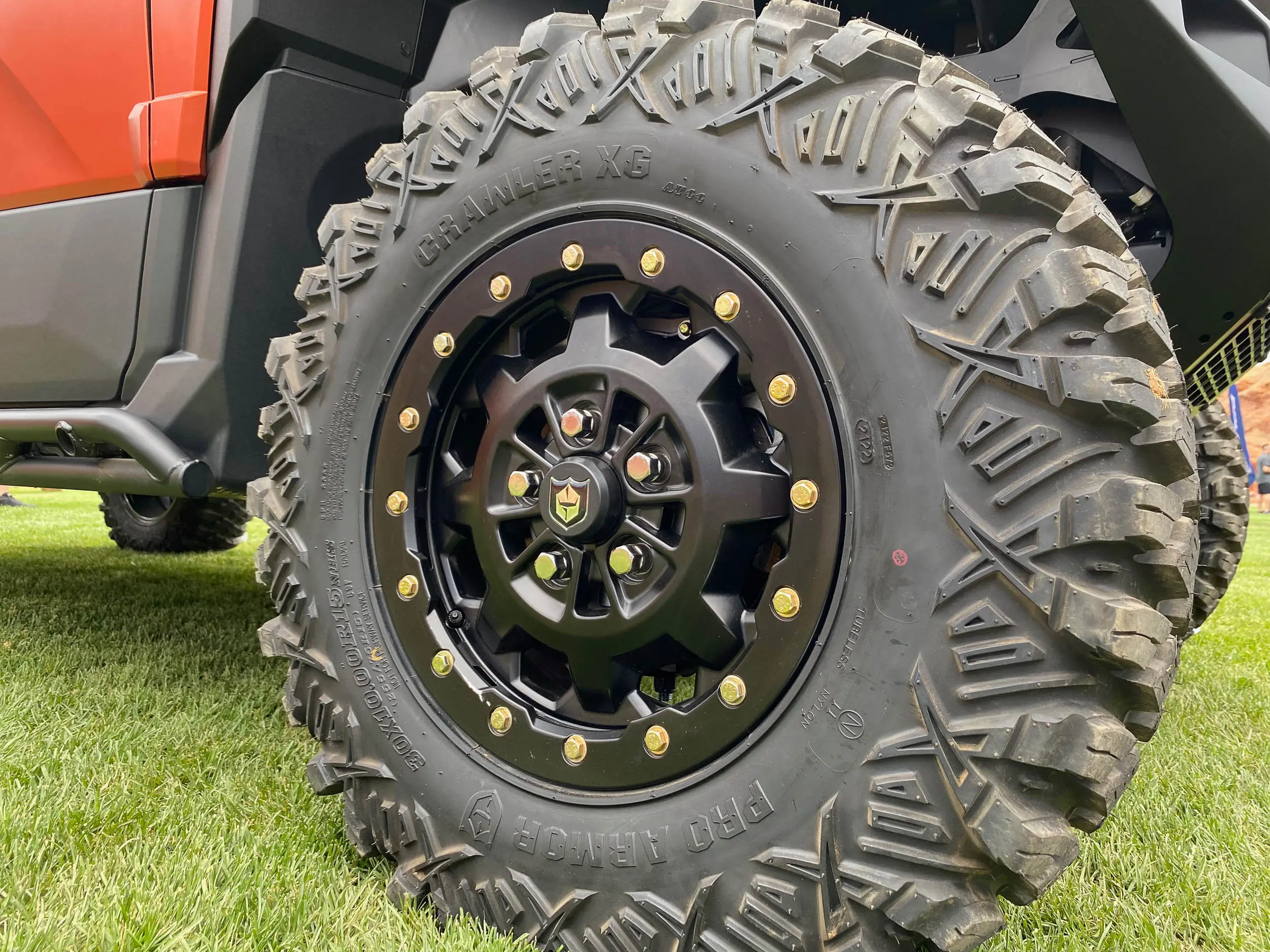 Polaris Pro Armor Crawler XG tires and 15-in beadlock wheels