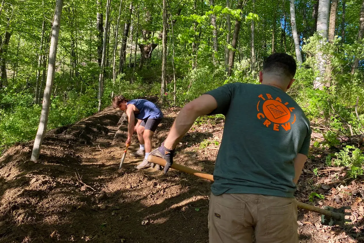 Vermont builds adaptive mountain bike trails; (photo; Richmond Mountain Trails Association)