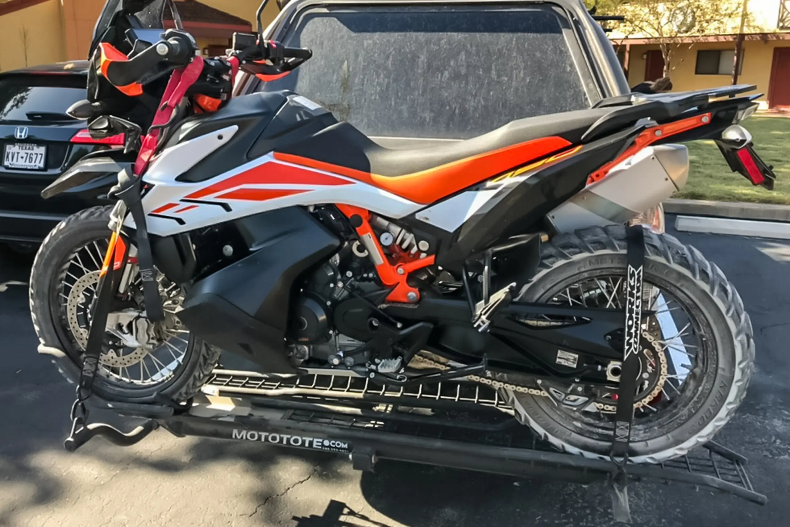 dirt bike on hitch carrier