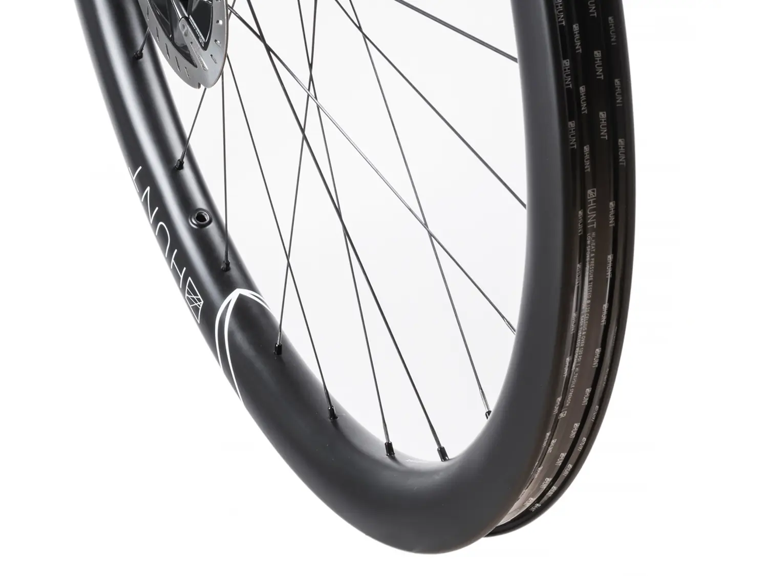 HUNT 42 Limitless Gravel Disc Aero wheel spoke bed 