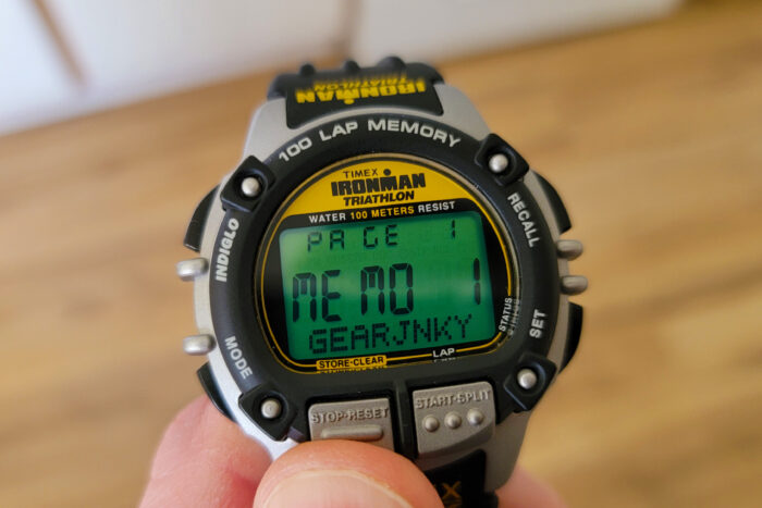 timex ironman flix with GearJunkie memo