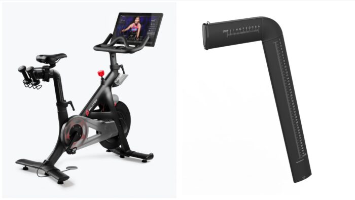 peloton bike (left) and seatpost (right)