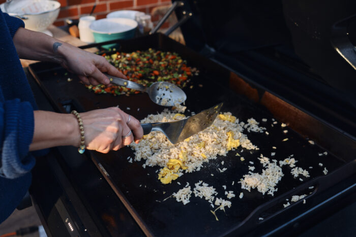 traeger flatrock propane grill cooking fried rice