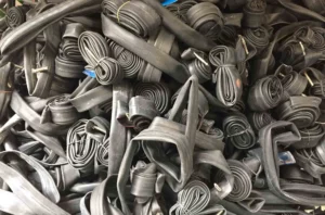 Tubes heading to the Schwalbe bicycle inner tube recycling program