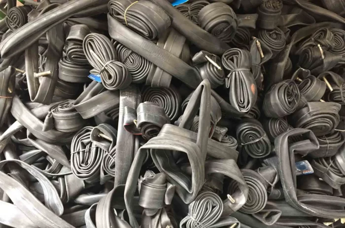 Tubes heading to the Schwalbe bicycle inner tube recycling program
